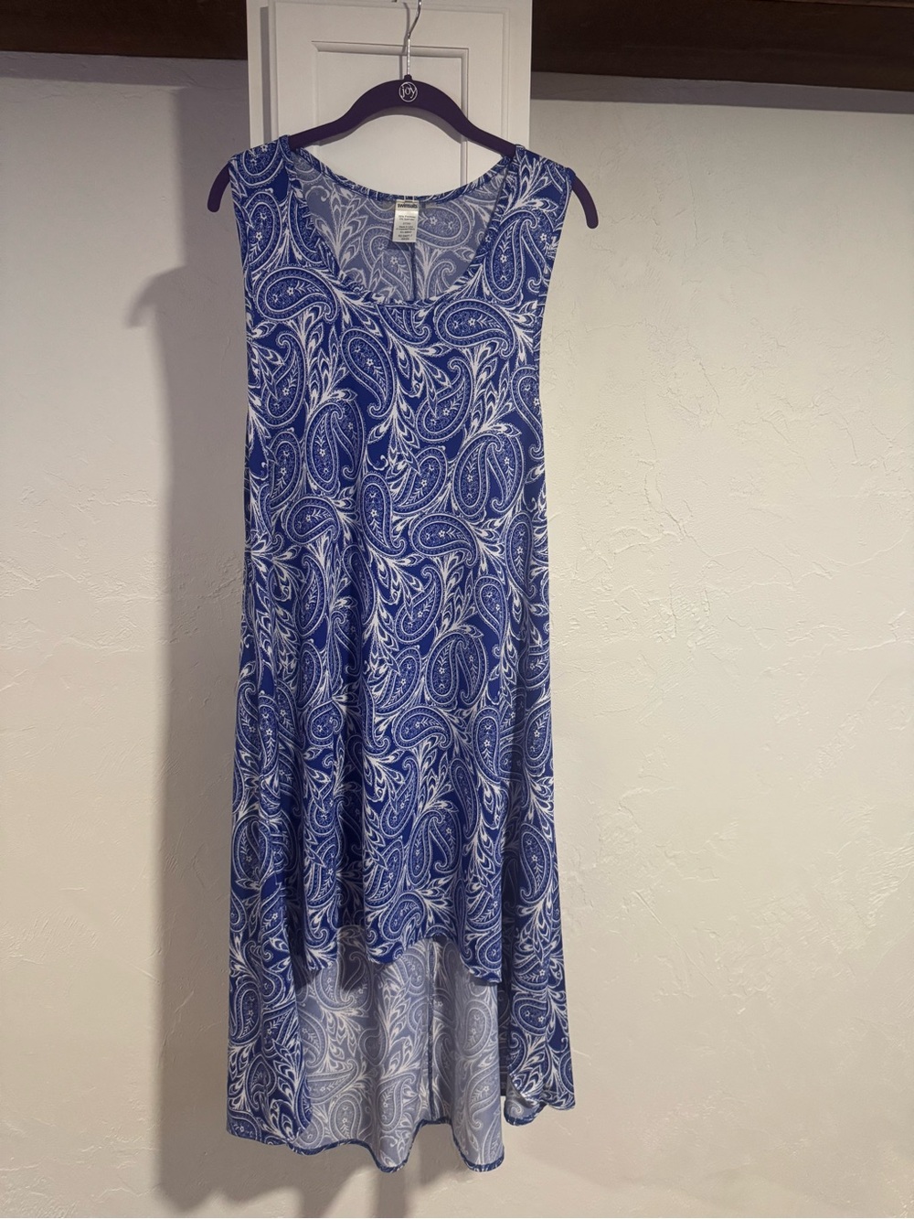 Women’s Blue Paisley Sleeveless  22 swimsuits for all  high/low racer back